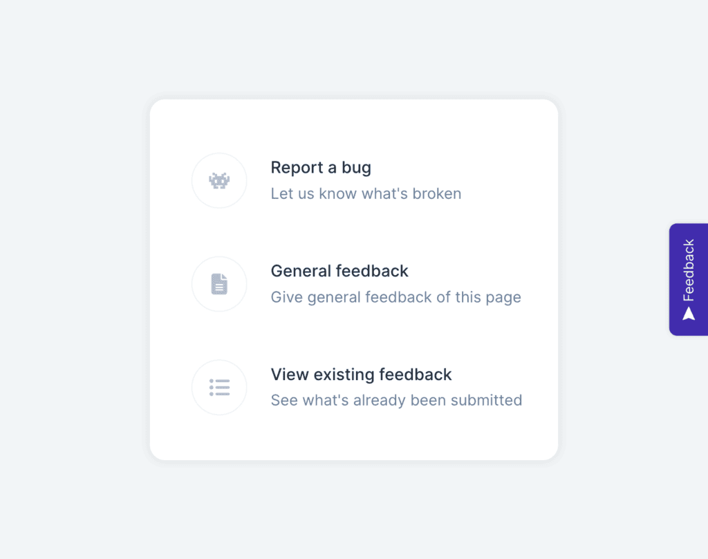 Internal Feedback Template with Feedback List