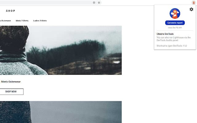 Lighthouse extension asking to generate report