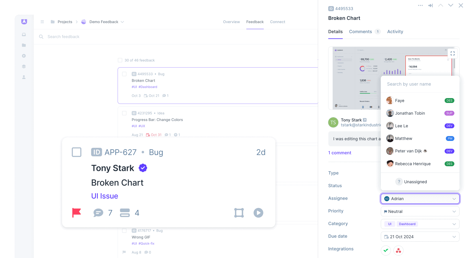SaaS product feedback streamline