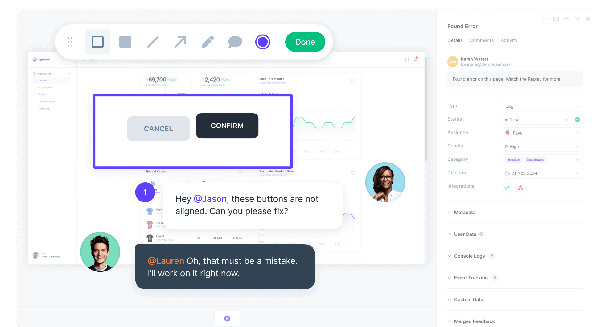 User feedback management collaboration