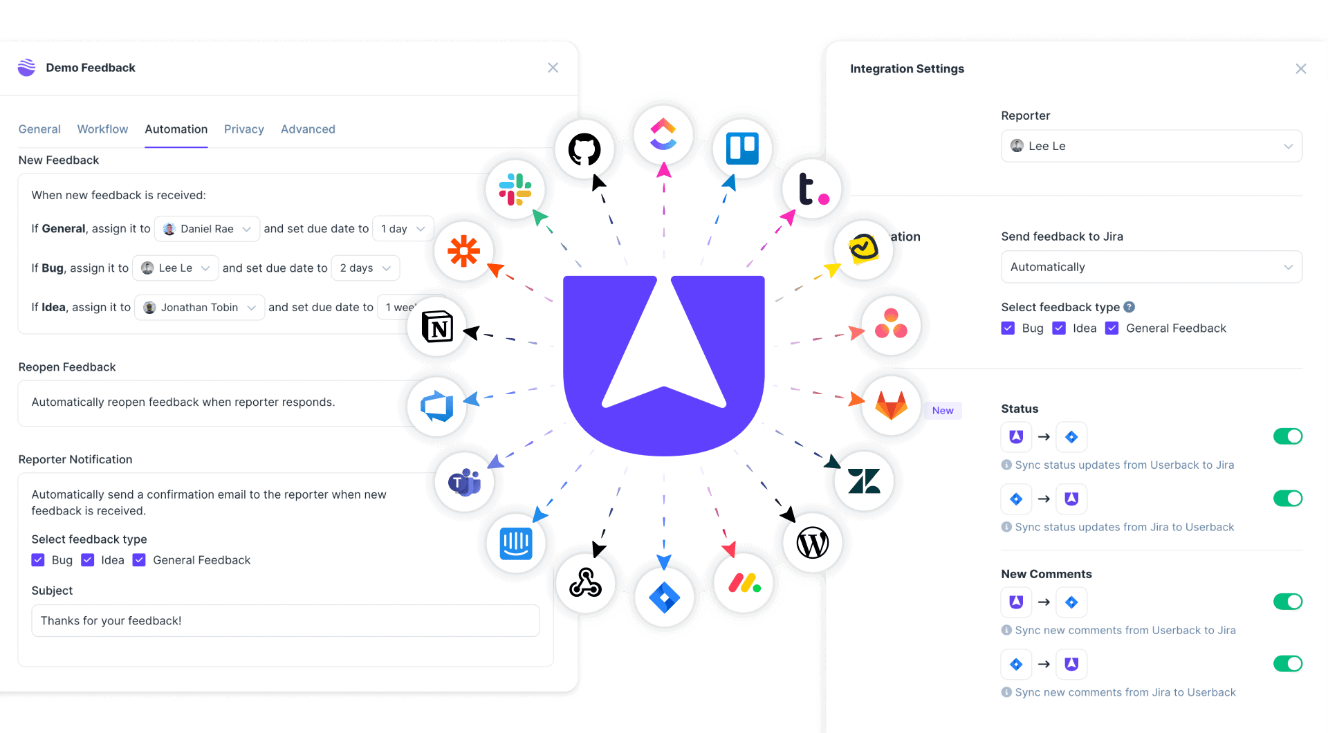 Userback automate feedback management