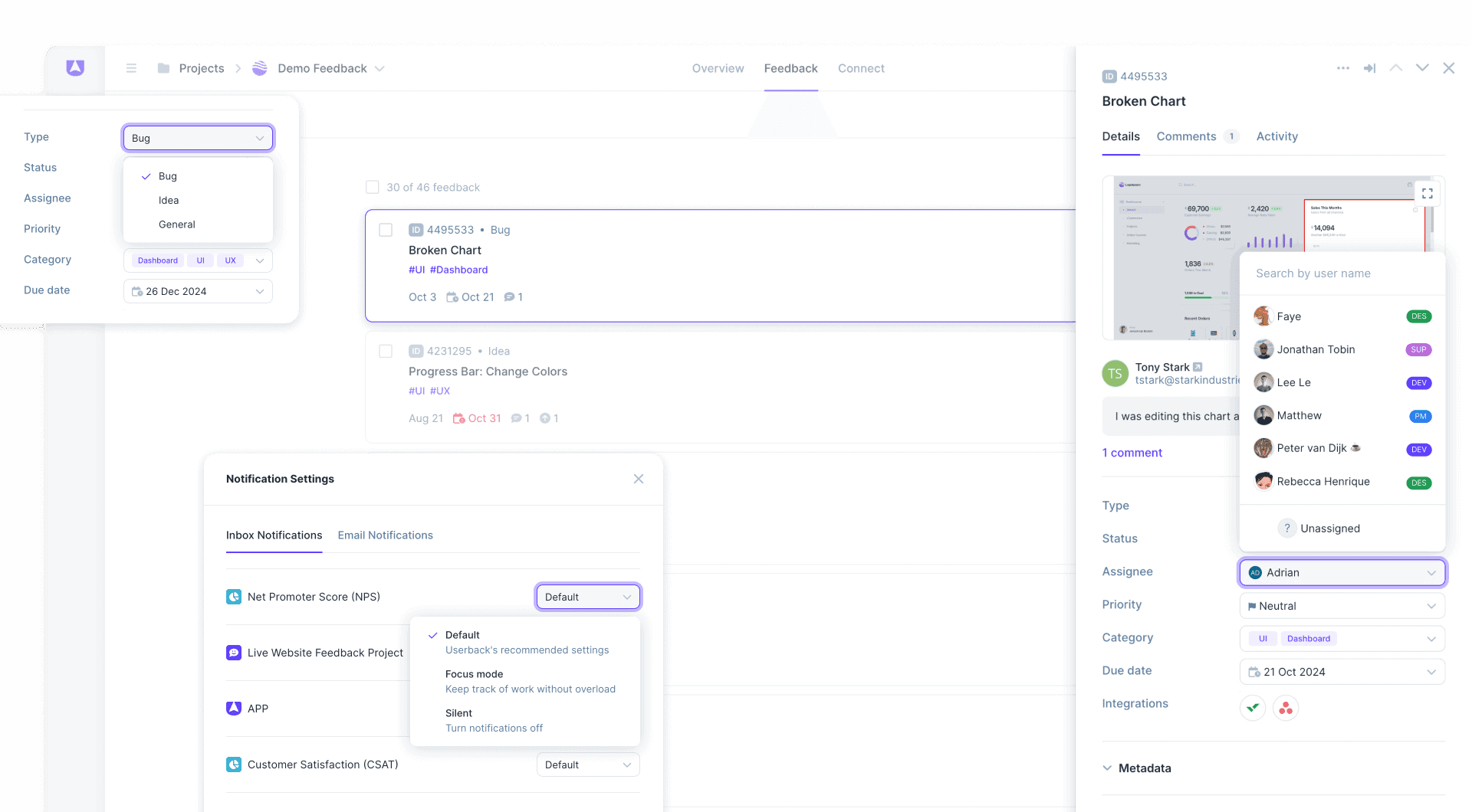 Userback faster feedback management