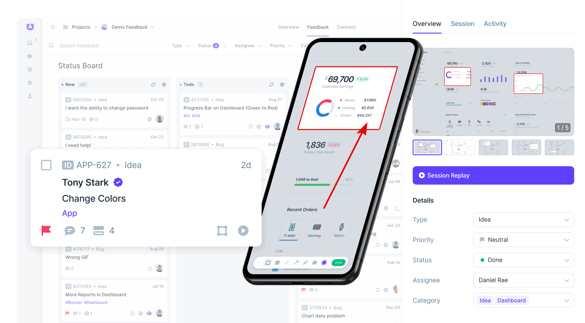 Userback screen annotation devices
