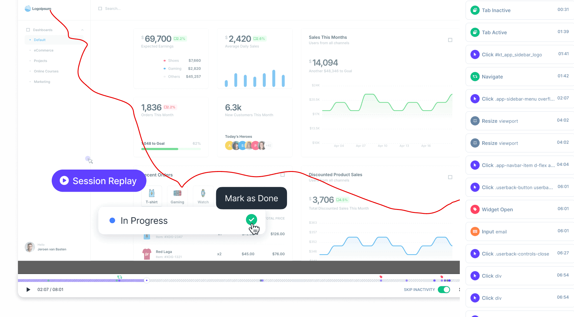 Userback user survey replays